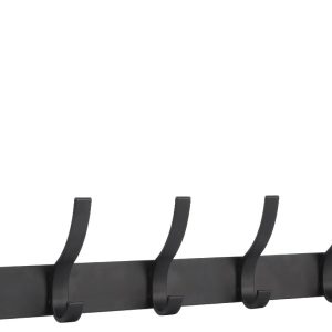 Over-the-Door Hooks, Door Hanger Hooks for Hanging, Towel Racks for Bathroom with 12 Coat Hooks, Coat Rack, College Dorm Essentials (1-Pack, Black)