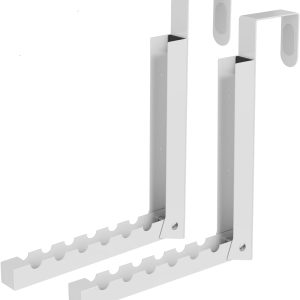 Over-the-Door Folding Clothes Drying Rack, Collapsible Hanging Coat Rack for Small Spaces, Portable Laundry Hanger Hook, 2-Pack (White)