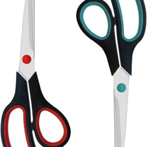 Scissors, 2-Pack 7.5-Inch Scissors for Office and Home, All-Purpose Scissors for School, Fabric, and Craft Supplies