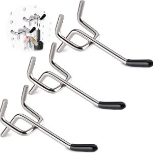 Pegboard Hooks, 60-Pack 2-Inch Heavy Duty Peg Board Organizer Accessories, Tool Hangers Fit 1/4" Pegboard, for Garage Storage, Workshop, Craft Room, Wall Hanging Tool