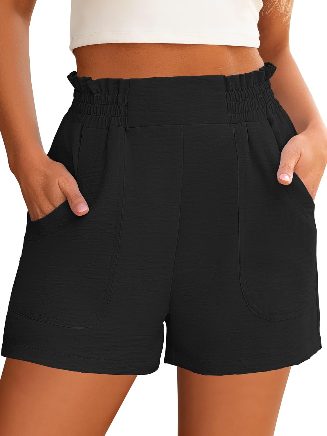 716QT1oEx-L._AC_SL1500_.jpg Shorts for Women Summer Casual Elastic High Waisted Wide Leg Cute Dressy Vacation Beach Clothes - Image 1