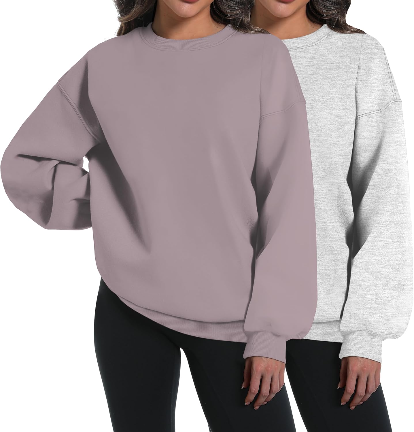 81lW6QgCsL._AC_SL1500_.jpg 2 Pack Women Oversized Sweatshirts Hoodies Long Sleeve Tops Fall Winter Clothes Crewneck Cozy Outfits Pullover - Image 1