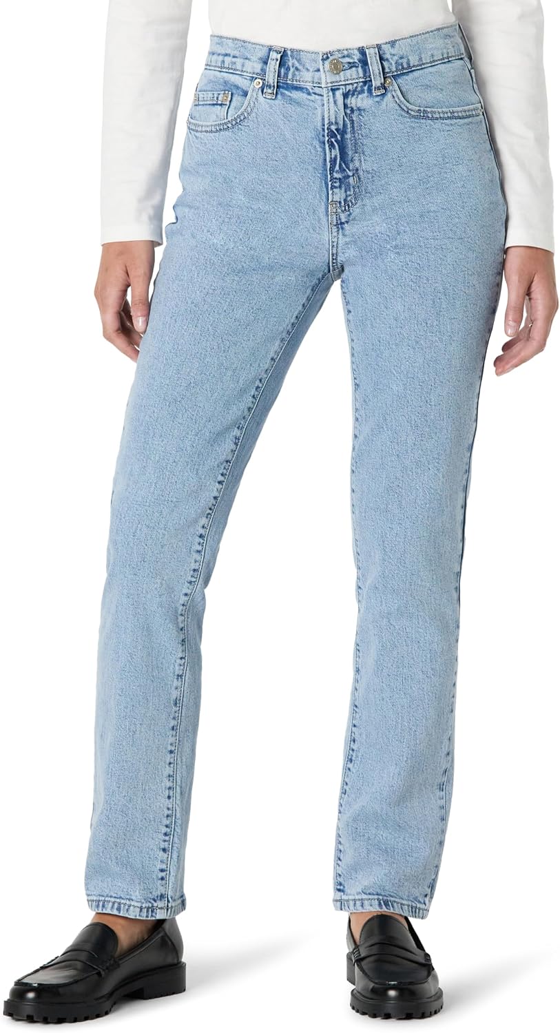 81lWC2ji8YL._AC_SL1500_.jpg Women High-Rise Straight Leg Jean - Image 1